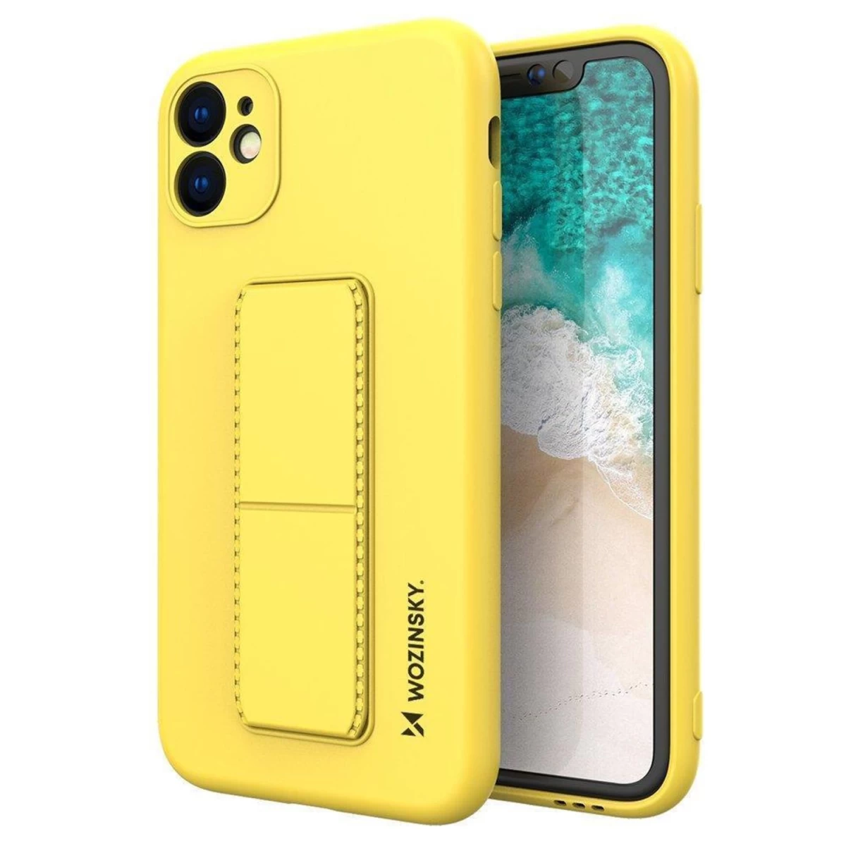 Wozinsky Kickstand Case Silikoninis Dėklas Iphone 12 Pro Max Geltonas