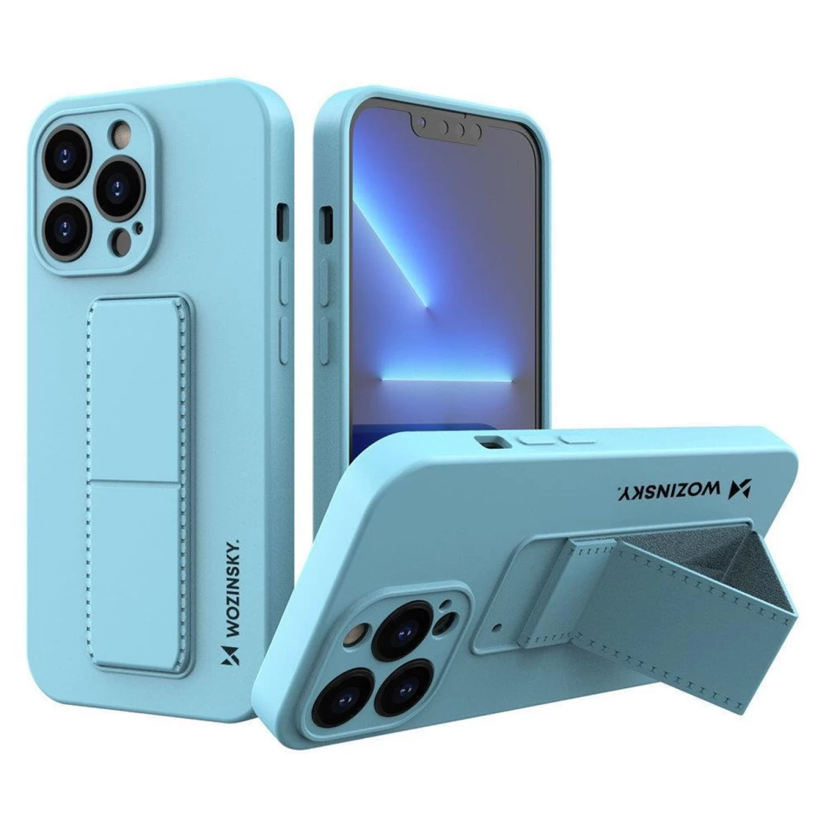 Wozinsky Kickstand Case Silikoninis Dėklas Iphone 13 Pro Max šviesiai Mėlynas