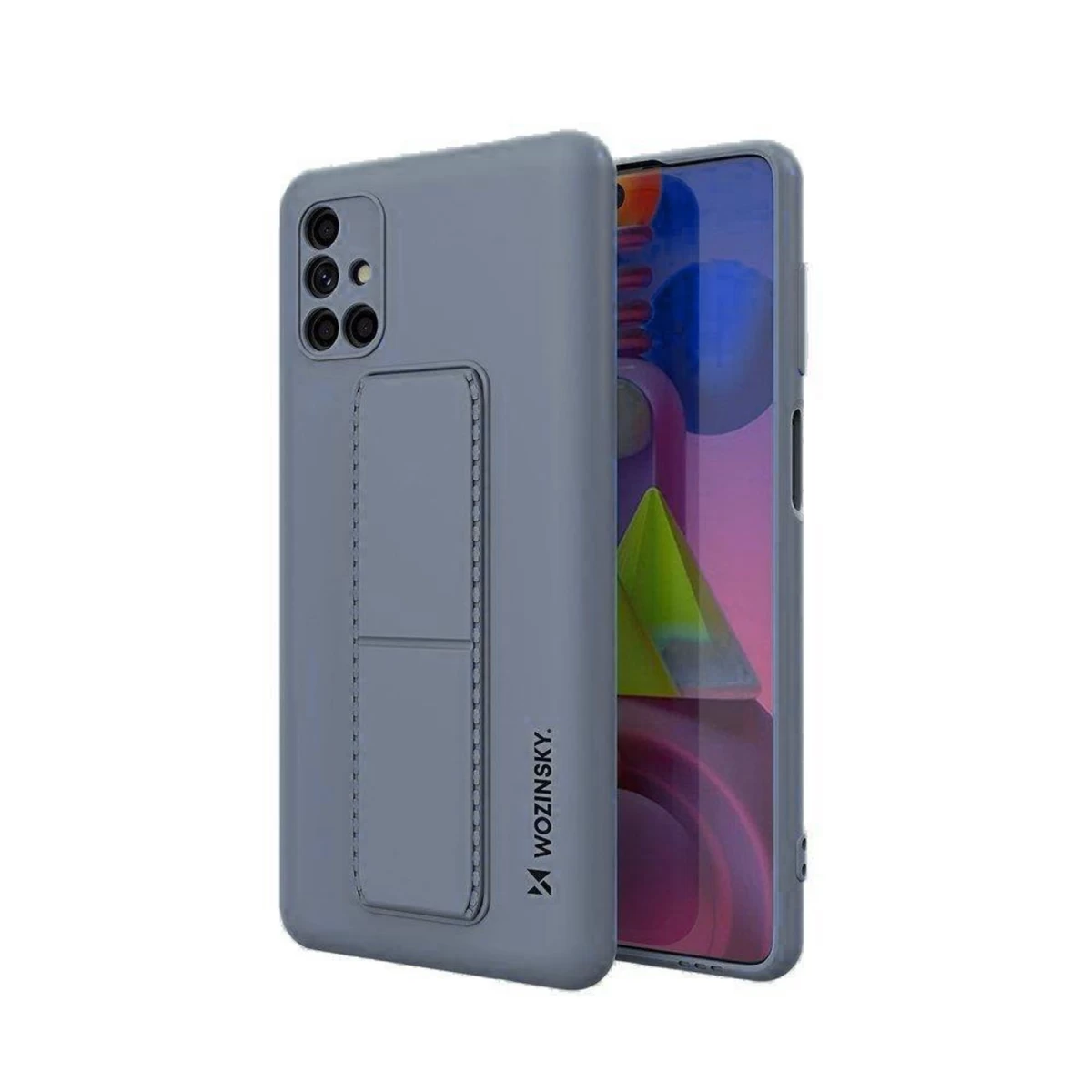 Wozinsky Kickstand Case Silikoninis Dėklas Su Stovu Samsung Galaxy M51 Mėlynos Spalvos