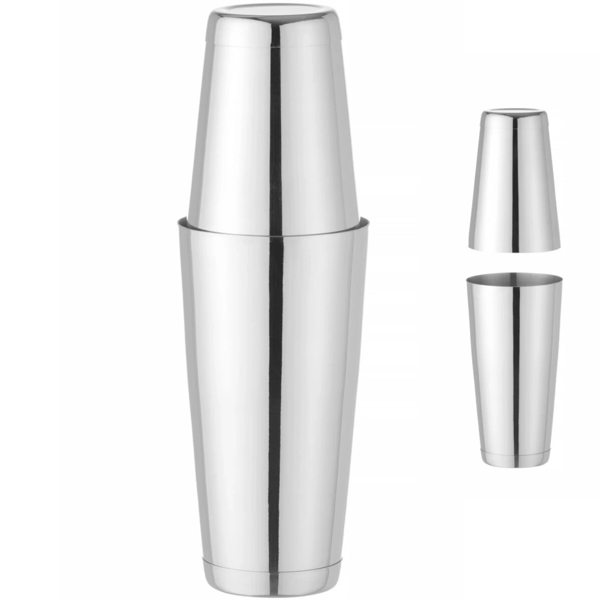 2 Dalių Bostono Kokteilių Kokteilių Plaktuvas tin On Tin 0,8 L - Sidabrinis