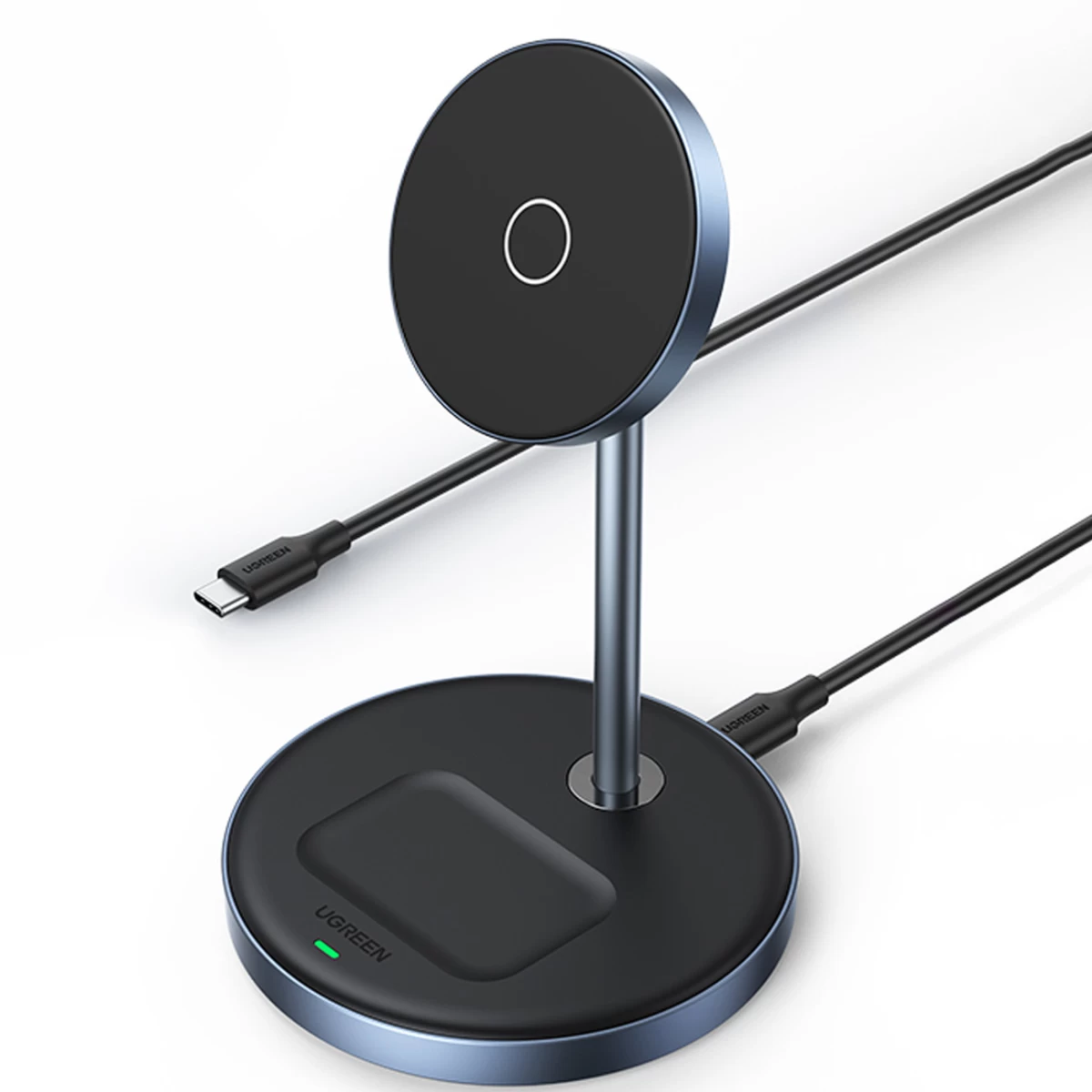 2-in-1 20 W įkrovimo Stotelė Ir Magnetinis Stovas Magsafe Qi Usb-c Juodas