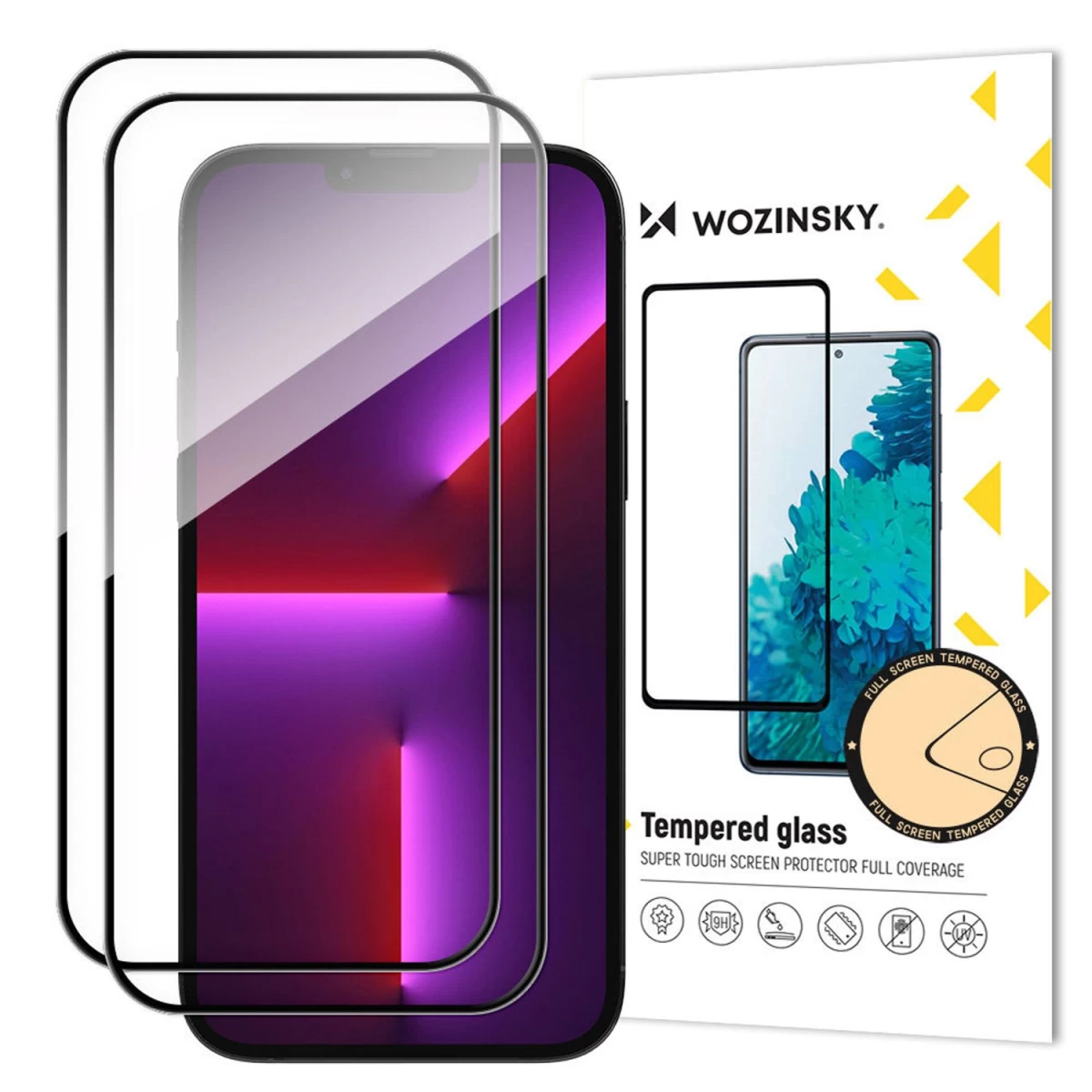 2 Vnt. Pilno Ekrano Grūdinto Stiklo Su Rėmeliu Case Friendly Wozinsky Full Glue Iphone 15 Pro - Juodas