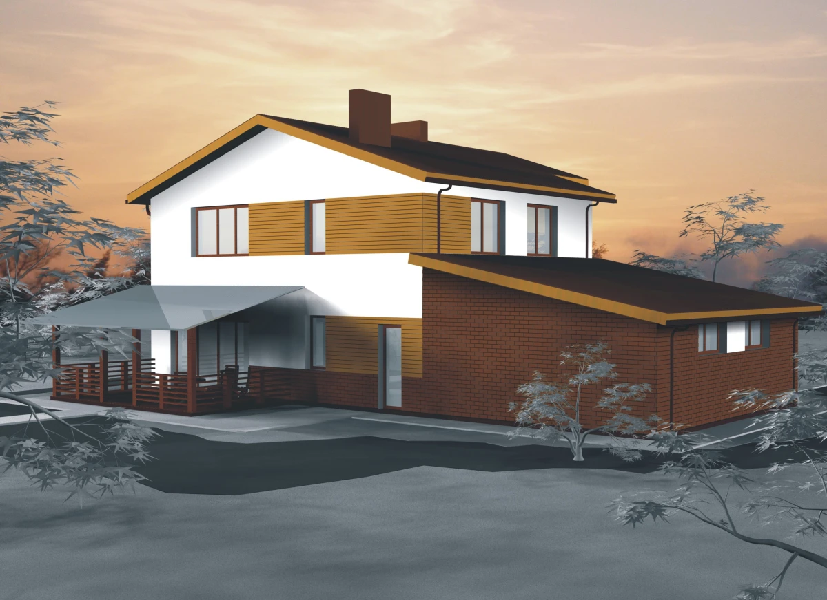 Dviejų aukštų namo projektas „Simas“