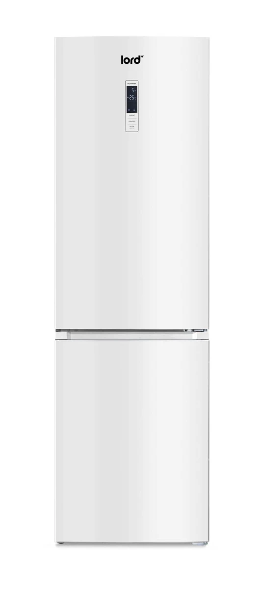 201 cm aukščio baltos spalvos šaldytuvas su šaldikliu apačioje Lord C7 5.GN