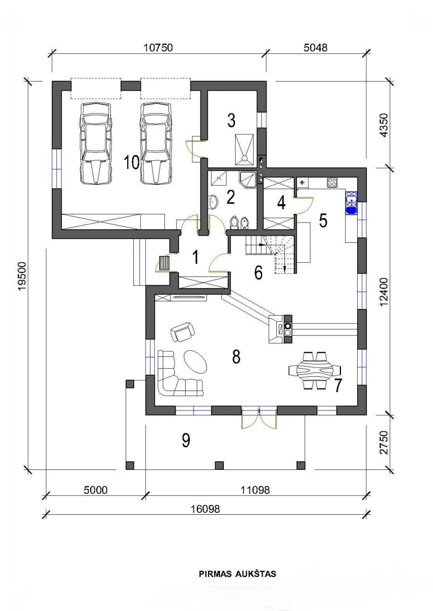 Dviejų aukštų namo projektas 11-05