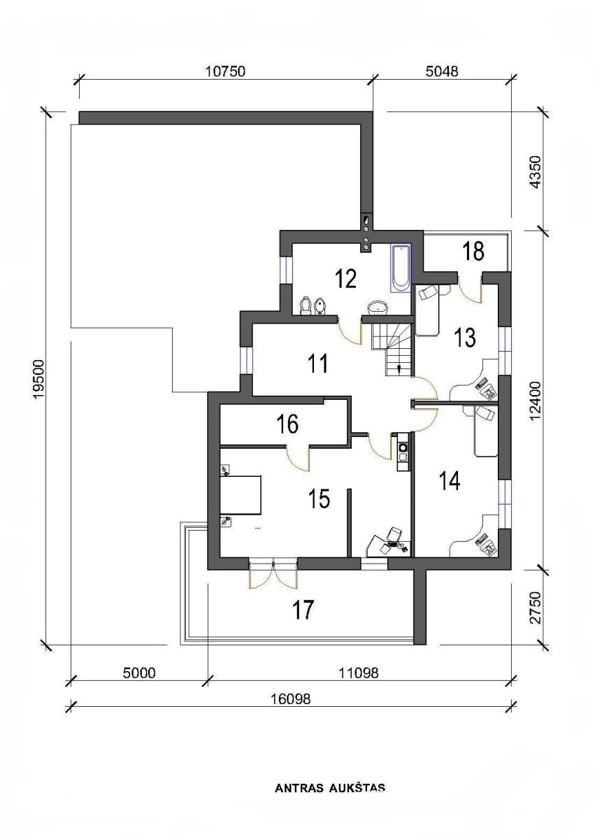 Dviejų aukštų namo projektas 11-05