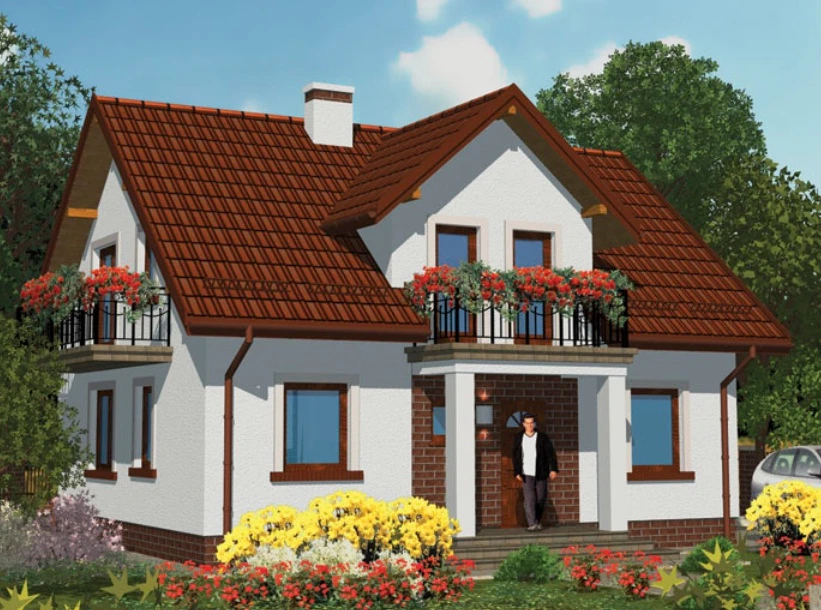 Vieno aukšto su mansarda namo projektas Rožė