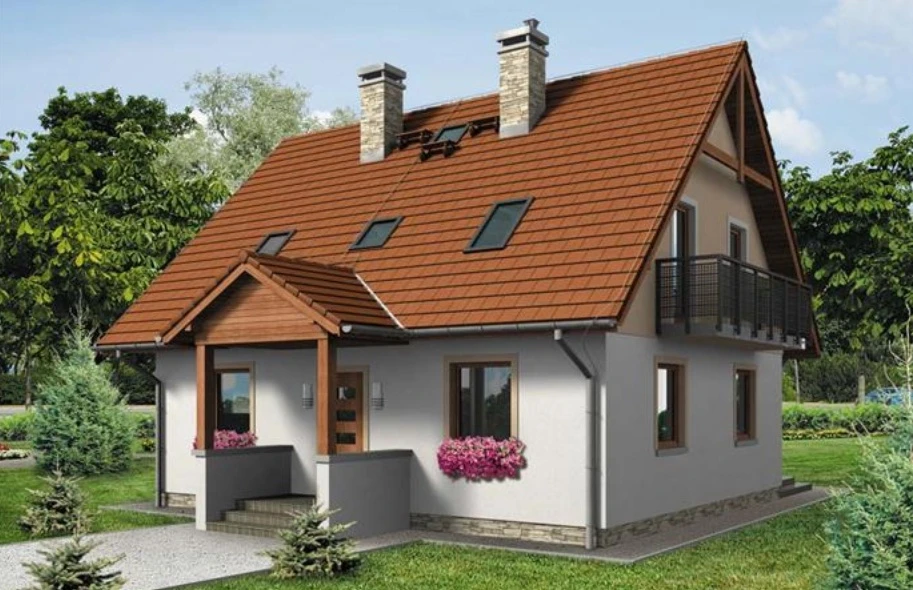 Vieno aukšto su mansarda namoo projektas Kovas