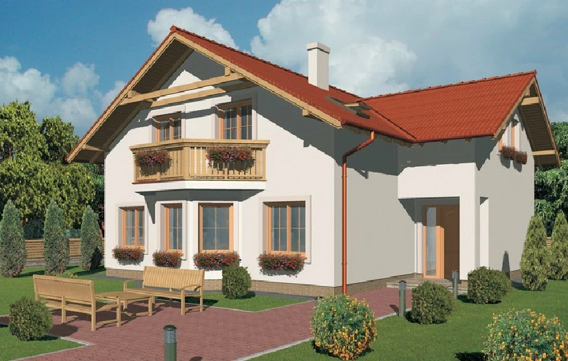 Dviejų aukštų namo projektas Elena