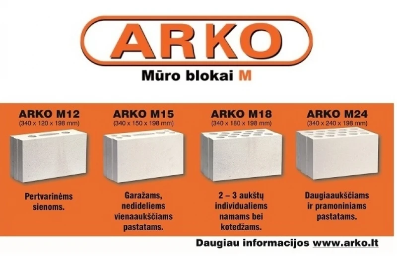 Arko mūro blokai nuo