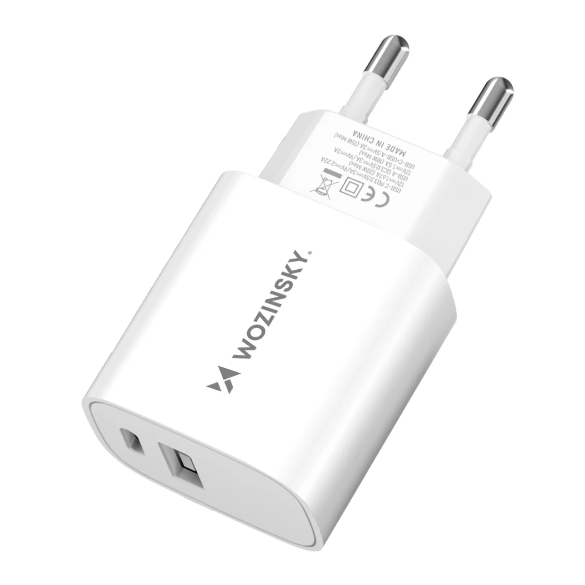 20w Usb-a Usb-c 100-240v Tinklo įkroviklis, Baltos Spalvos