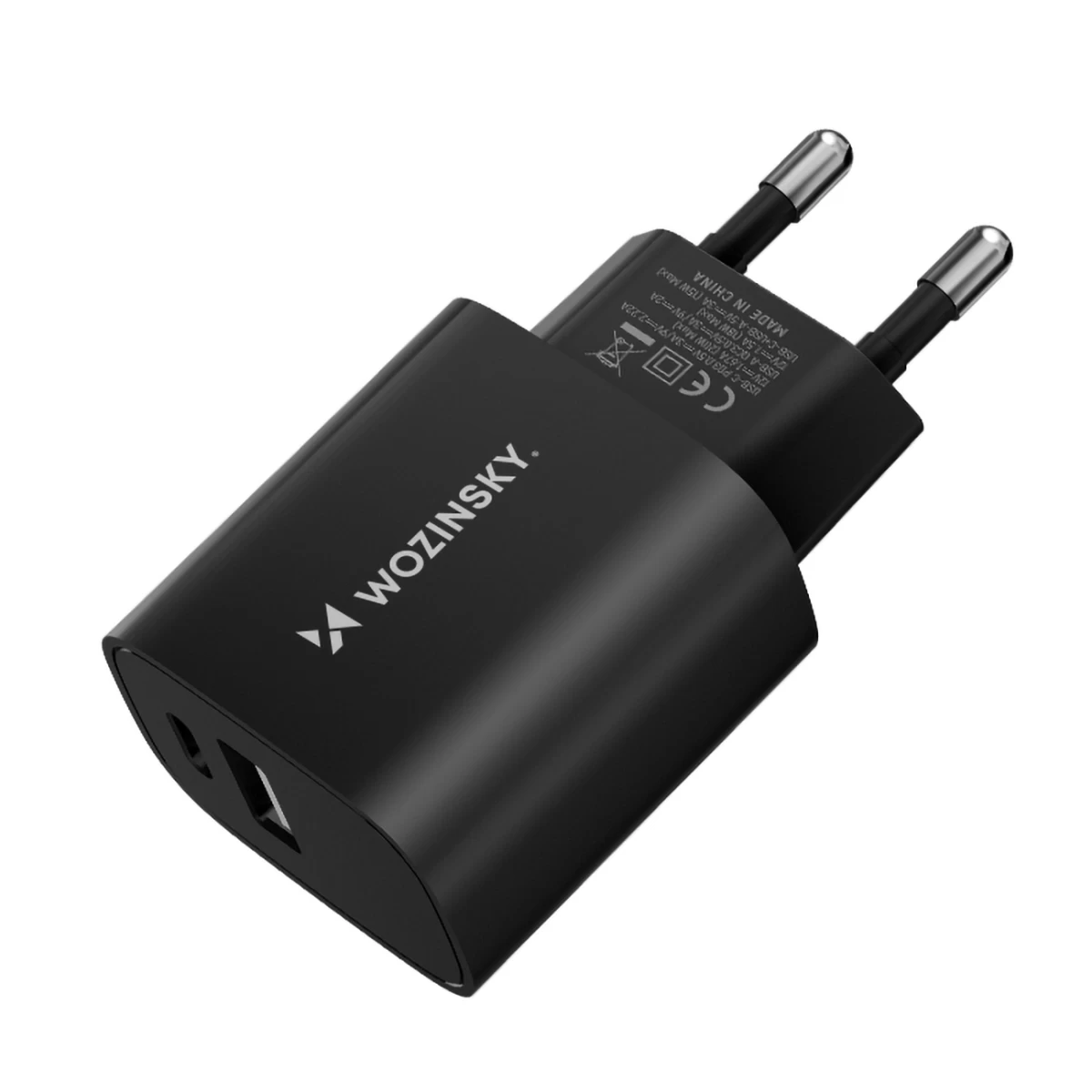 20w Usb-a Usb-c 100-240v Tinklo įkroviklis, Juodas