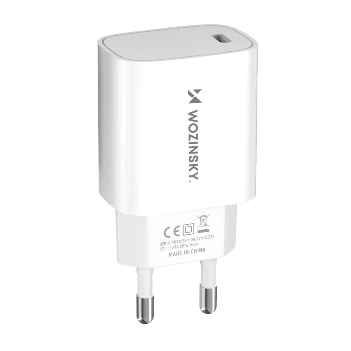 20w Usb-c 100-240v Tinklo įkroviklis, Baltos Spalvos