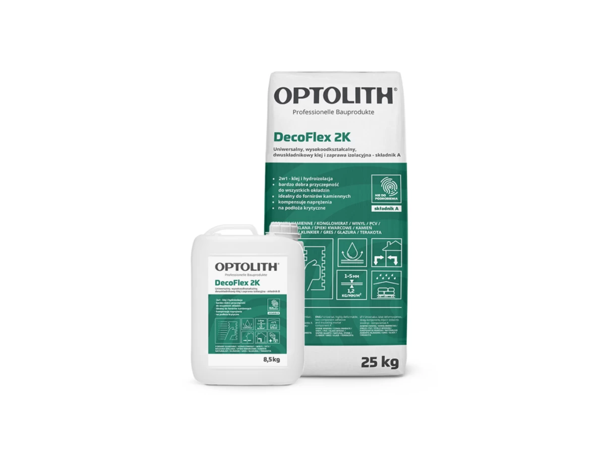 DecoFlex 2K labai elastingas, dviejų komponentų klijavimo ir hidroizoliacinis skiedinys 25kg DecoFlex 2K labai elastingas, dviejų komponentų klijavimo ir hidroizoliacinis skiedinys 25kg