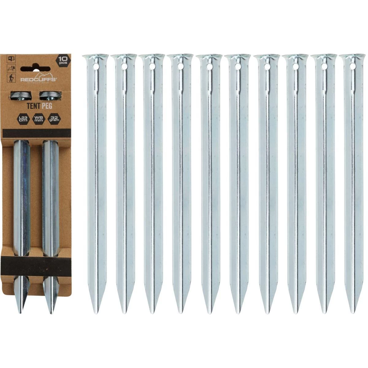 23cm Kpl 10vnt. Metalinių Palapinės Smeigtukų Redcliffs