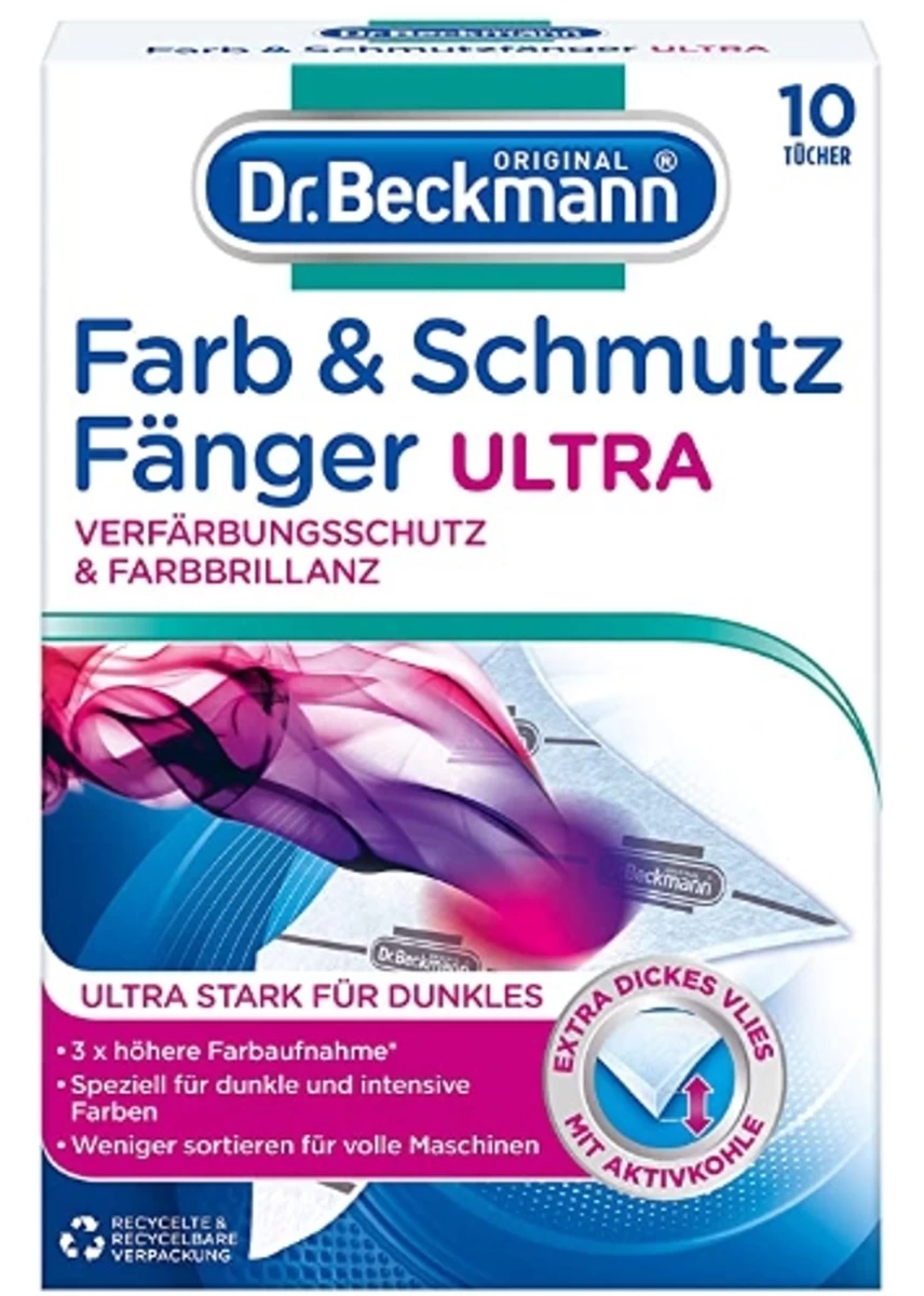 (de) Dr. Beckmann, Farb & Schmutz Fanger Ultra, Skalbimo Lapai, 10 Vnt. (vokietijos Kilmės Produktas) (de) Dr. Beckmann, Farb & Schmutz Fanger Ultra, Skalbimo Lapai, 10 Vnt. (vokietijos Kilmės Produktas)