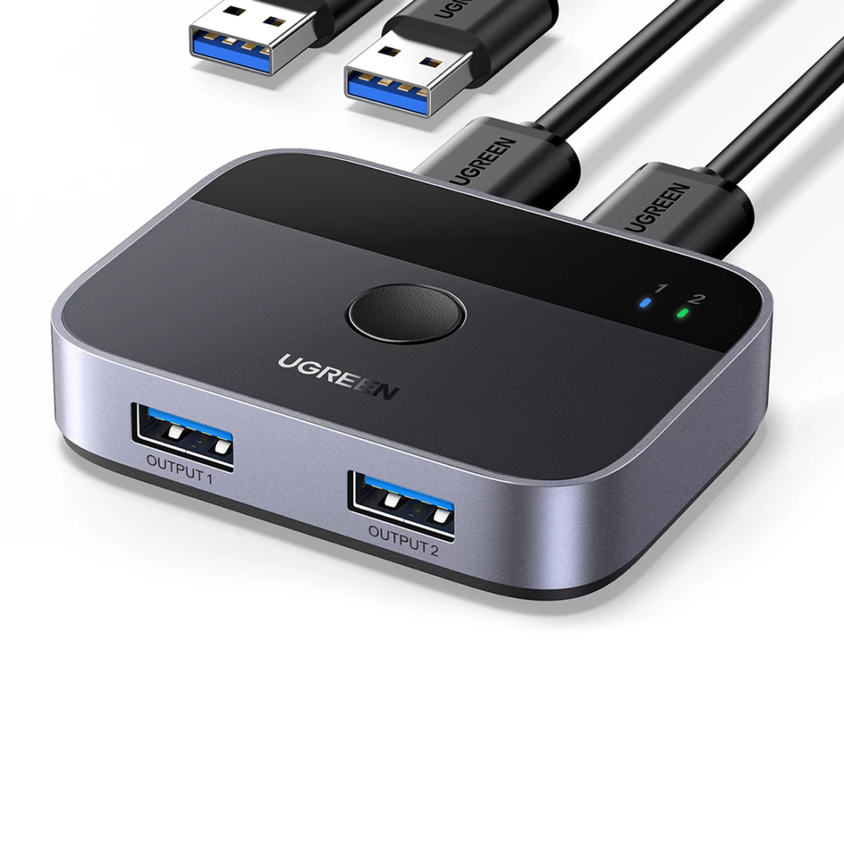 2in1 Adapteris 2x Usb-a 3.0 (įvestis) / 2x Usb-a (išvestis) - Pilkas