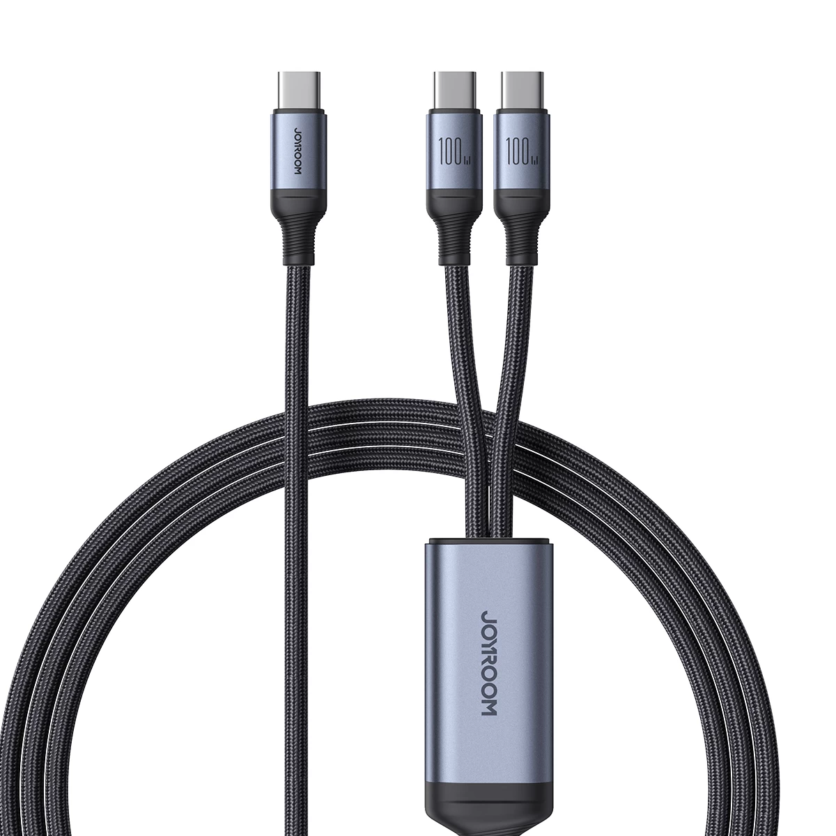 2in1 Kabelis Speedy Series Usb-c - 2x Usb-c 1,5 M Juodas