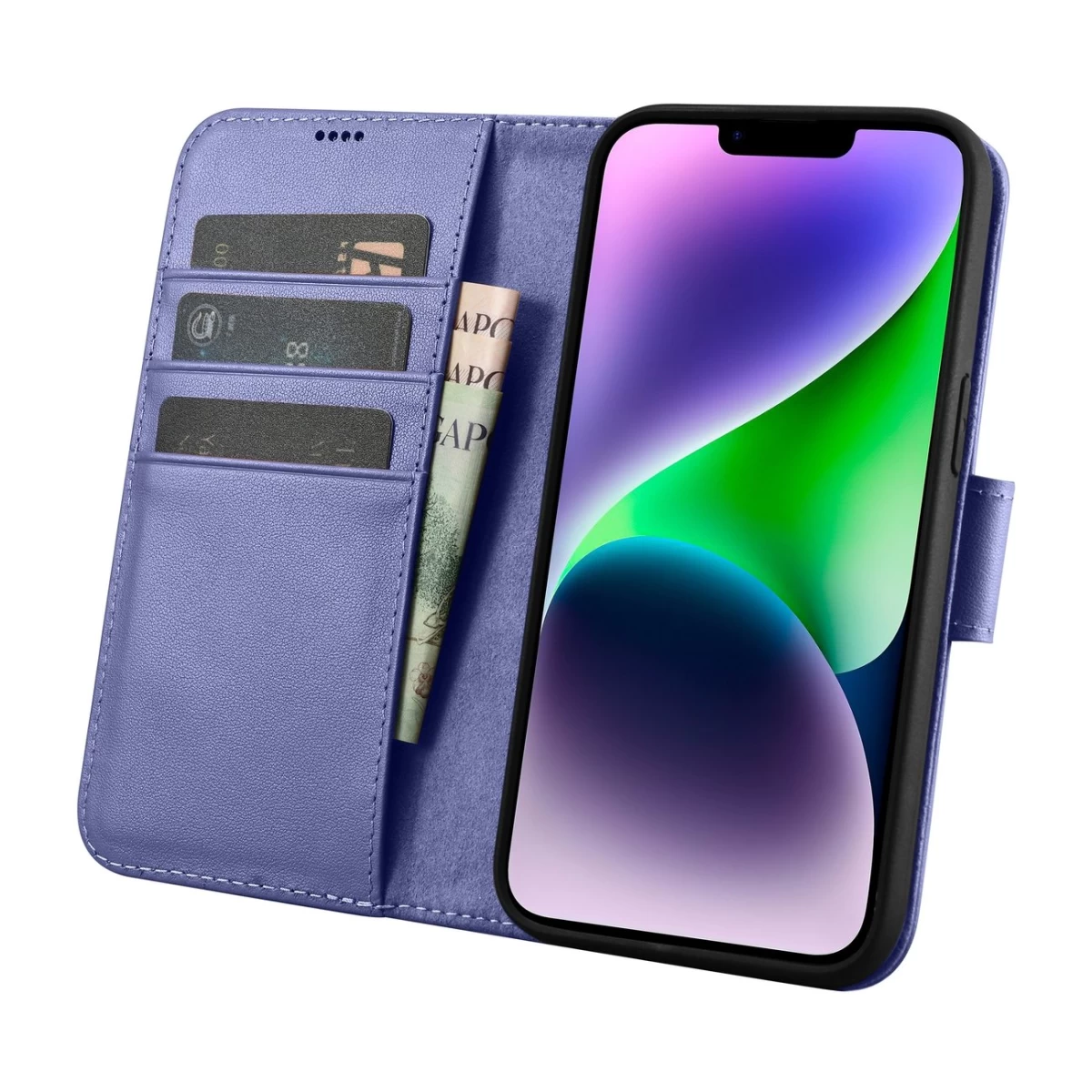 2in1 Odinis Dėklas Su Atlenkiamu Dangteliu Iphone 14 Plus Anti-rfid Piniginės Dėklas šviesiai Violetinės Spalvos 2in1 Odinis Dėklas Su Atlenkiamu Dangteliu Iphone 14 Plus Anti-rfid Piniginės Dėklas šviesiai Violetinės Spalvos