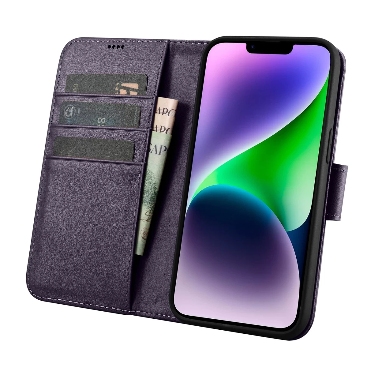 2in1 Odinis Dėklas Su Atlenkiamu Dangteliu Iphone 14 Plus Anti-rfid Piniginės Dėklas Tamsiai Violetinės Spalvos 2in1 Odinis Dėklas Su Atlenkiamu Dangteliu Iphone 14 Plus Anti-rfid Piniginės Dėklas Tamsiai Violetinės Spalvos