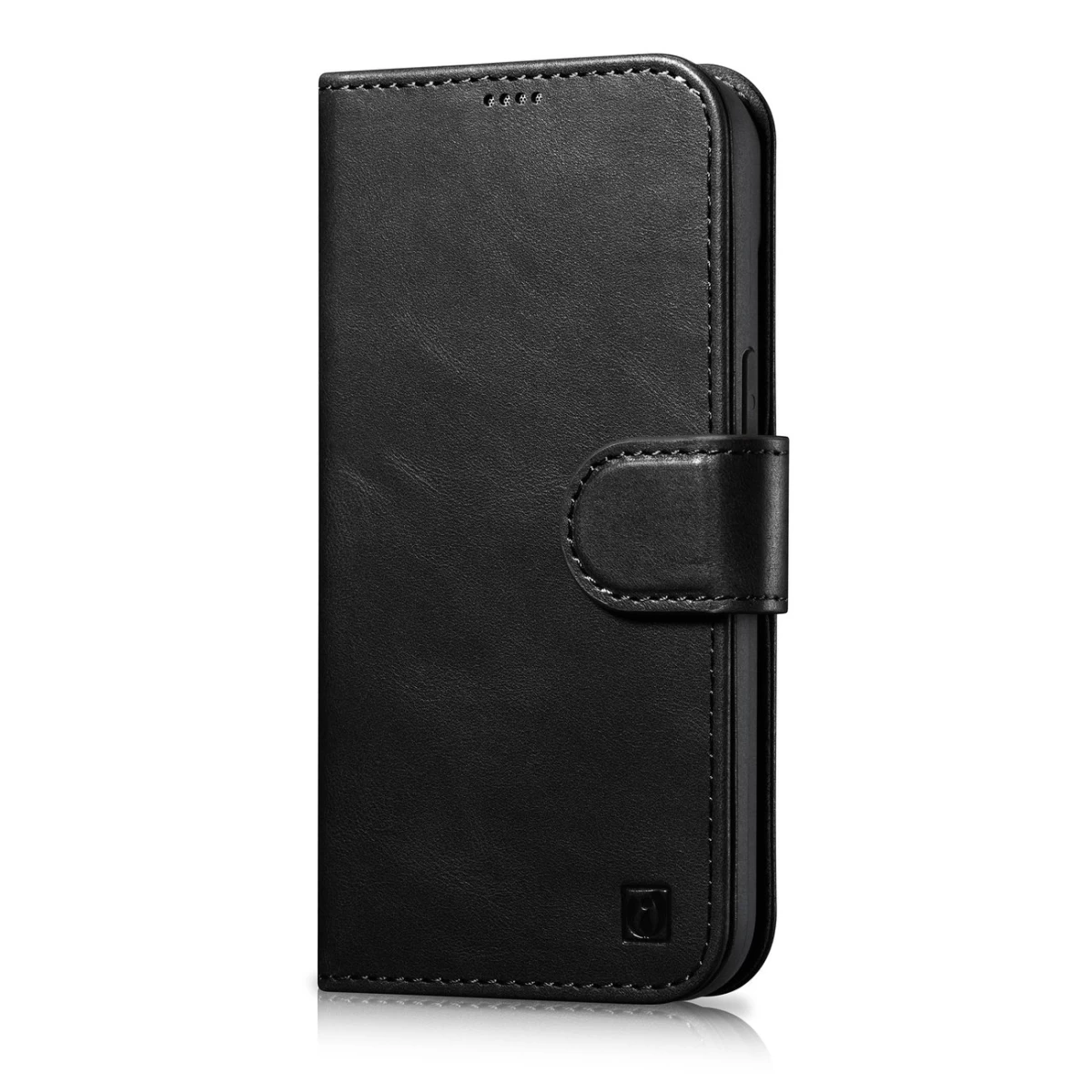 2in1 Odinis Dėklas Su Atlenkiamu Dangteliu Iphone 14 Pro Anti-rfid Oil Wax Wallet Case Black