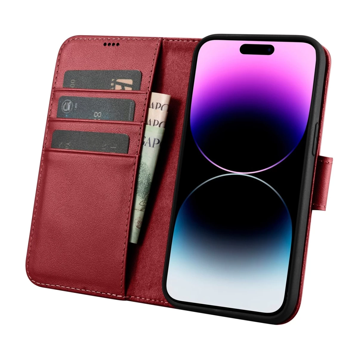 2in1 Odinis Dėklas Su Atlenkiamu Dangteliu Iphone 14 Pro Max Anti-rfid Piniginės Dėklas Raudonas 2in1 Odinis Dėklas Su Atlenkiamu Dangteliu Iphone 14 Pro Max Anti-rfid Piniginės Dėklas Raudonas
