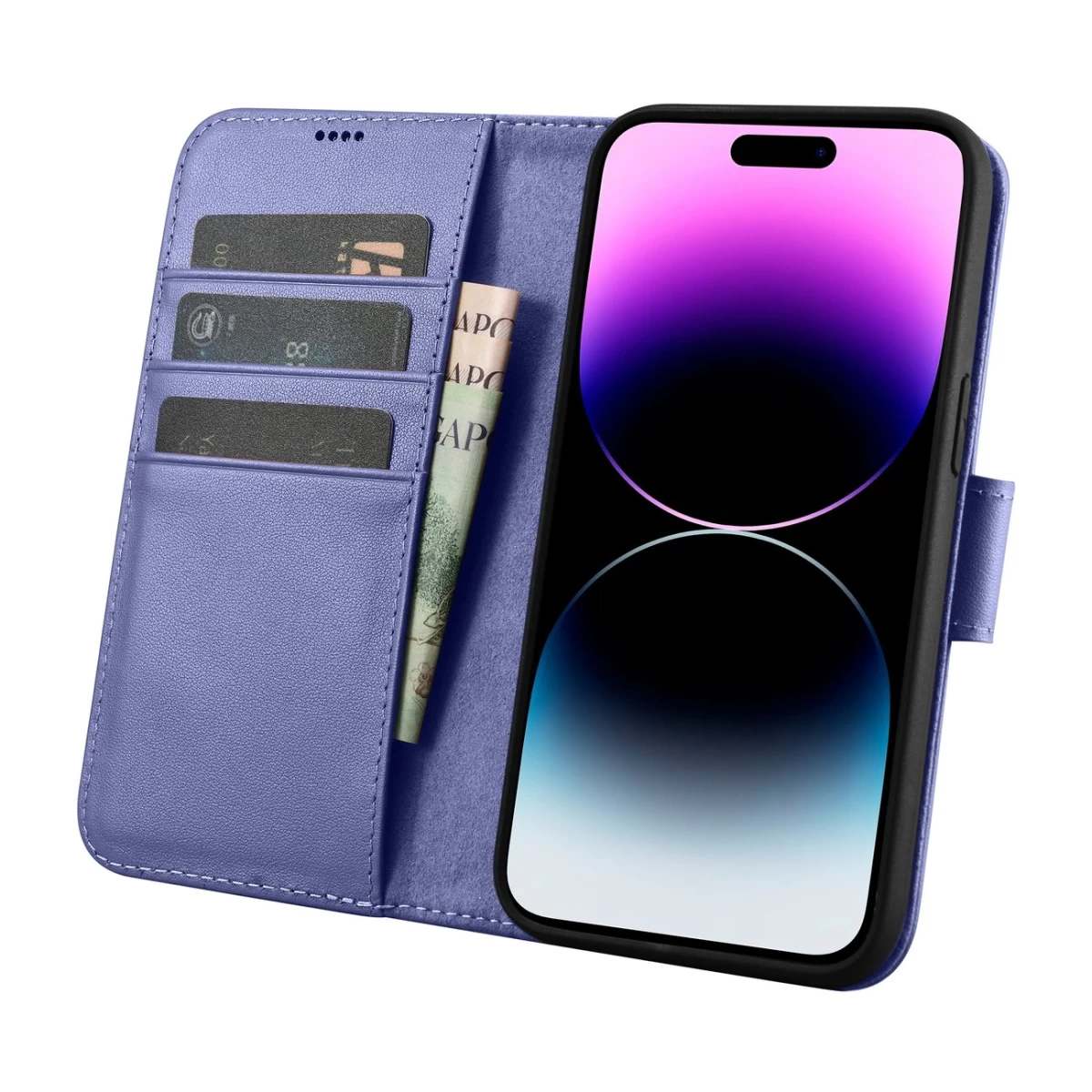 2in1 Odinis Dėklas Su Atlenkiamu Dangteliu iphone 14 Pro Max Anti-rfid Piniginės Dėklas šviesiai Violetinės Spalvos 2in1 Odinis Dėklas Su Atlenkiamu Dangteliu iphone 14 Pro Max Anti-rfid Piniginės Dėklas šviesiai Violetinės Spalvos