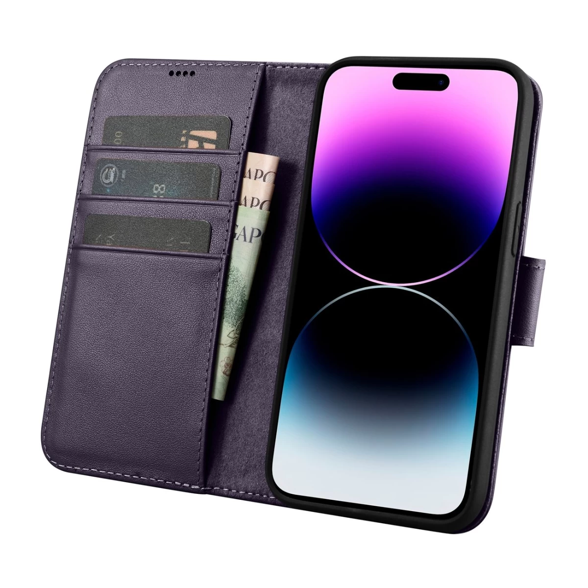 2in1 Odinis Dėklas Su Atlenkiamu Dangteliu Iphone 14 Pro Max Anti-rfid Piniginės Dėklas Tamsiai Violetinės Spalvos 2in1 Odinis Dėklas Su Atlenkiamu Dangteliu Iphone 14 Pro Max Anti-rfid Piniginės Dėklas Tamsiai Violetinės Spalvos