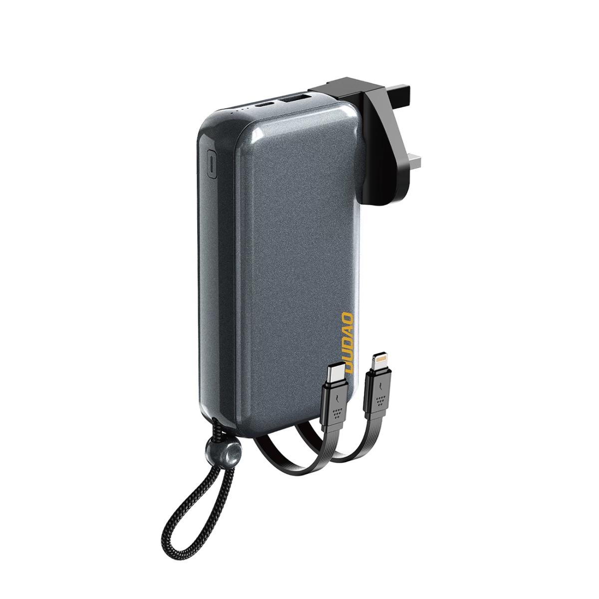 2in1 Uk Us Eu Tinklo įkroviklis + Powerbank 10000mah Usb-c Usb-a - Pilkas