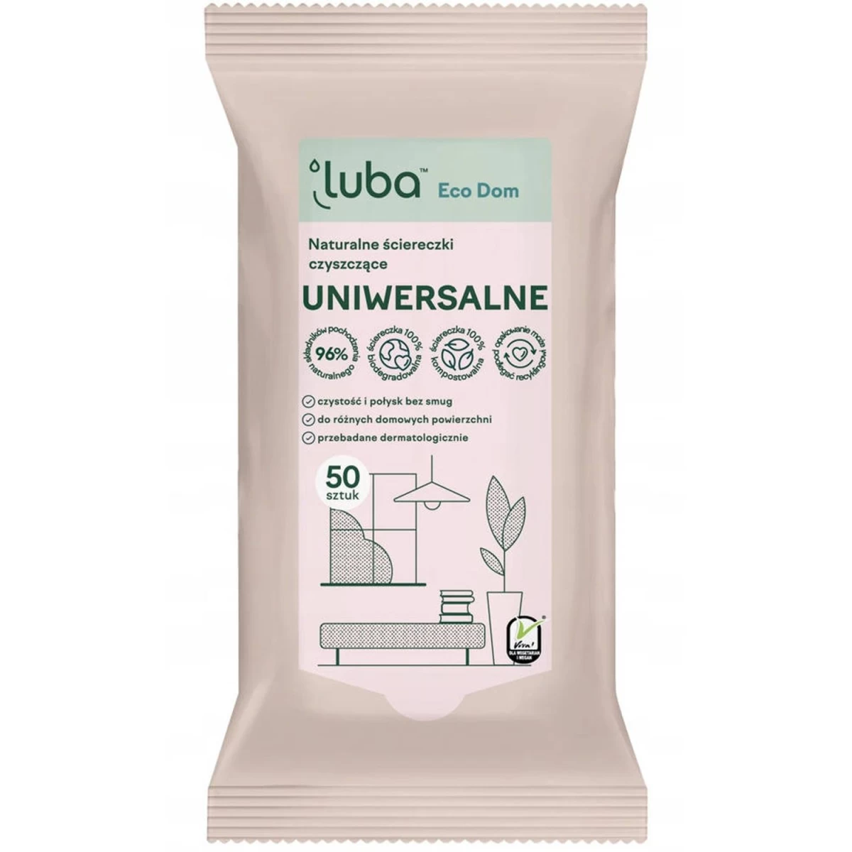 luba Eco House Natūrali Universali Valymo šluostė, 50 Vnt.