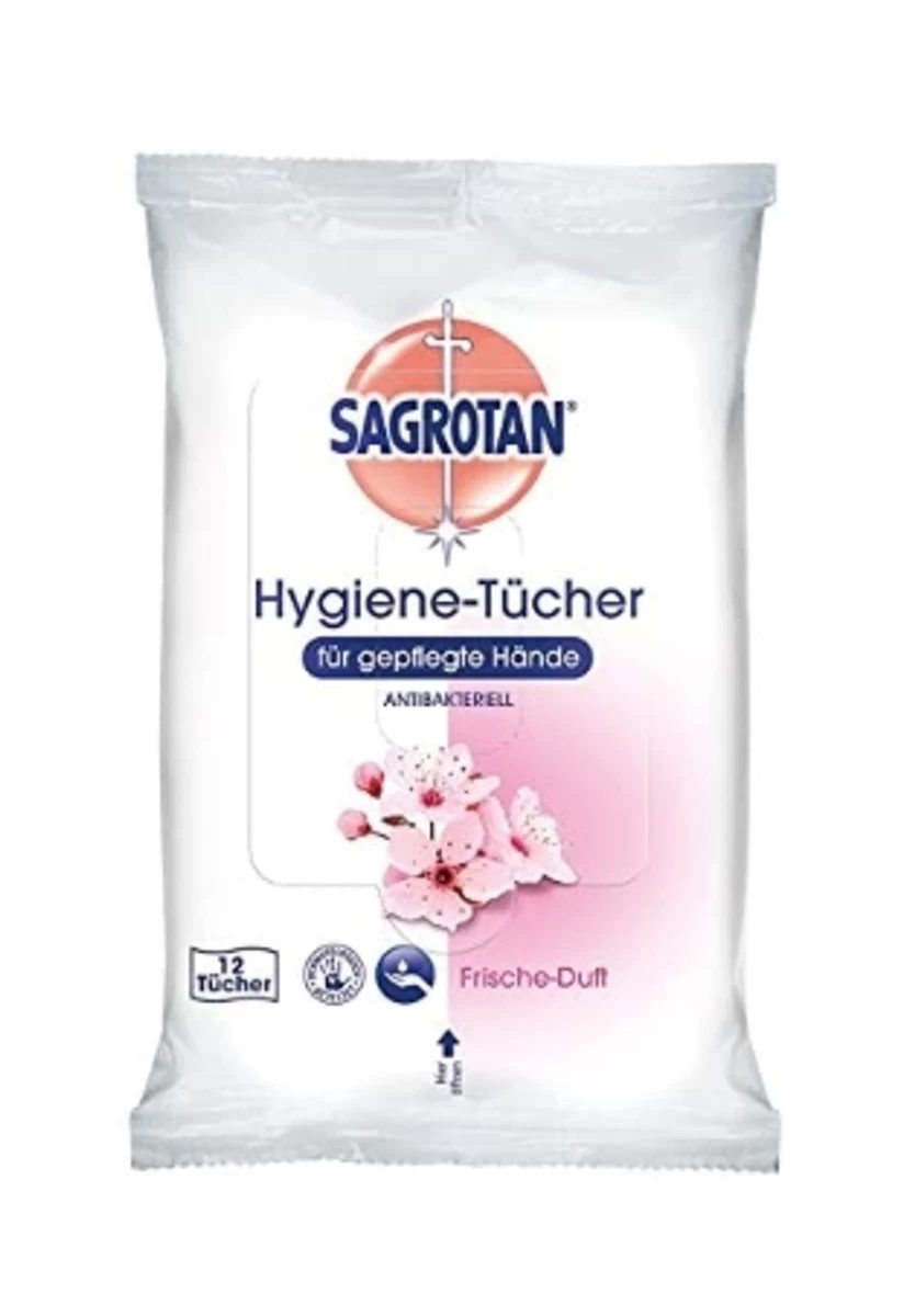 Sagrotan Rankų Higienos Servetėlės, 12 Vienetų (vokietijos Produktas).