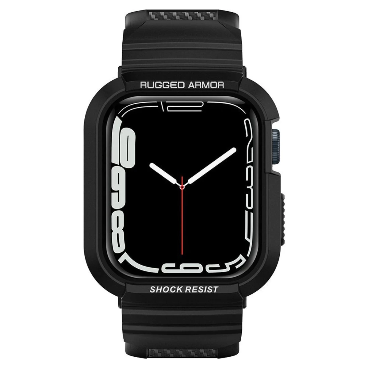 spigen Rugged Armor Pro Dirželio Dėklas, Skirtas apple Watch 4 / 5 / 6 / 7 / 8 / Se (44/45 Mm) - Juodas spigen Rugged Armor Pro Dirželio Dėklas, Skirtas apple Watch 4 / 5 / 6 / 7 / 8 / Se (44/45 Mm) - Juodas
