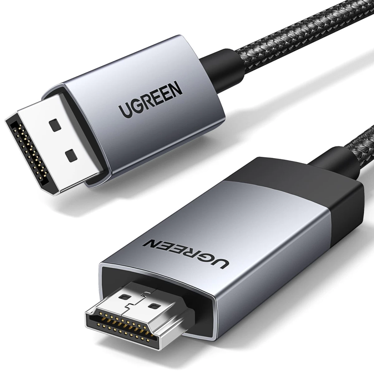 Ugreen Dp119 15774 Displayport / Hdmi 4k 60hz 2 M Kabelis - Pilkas