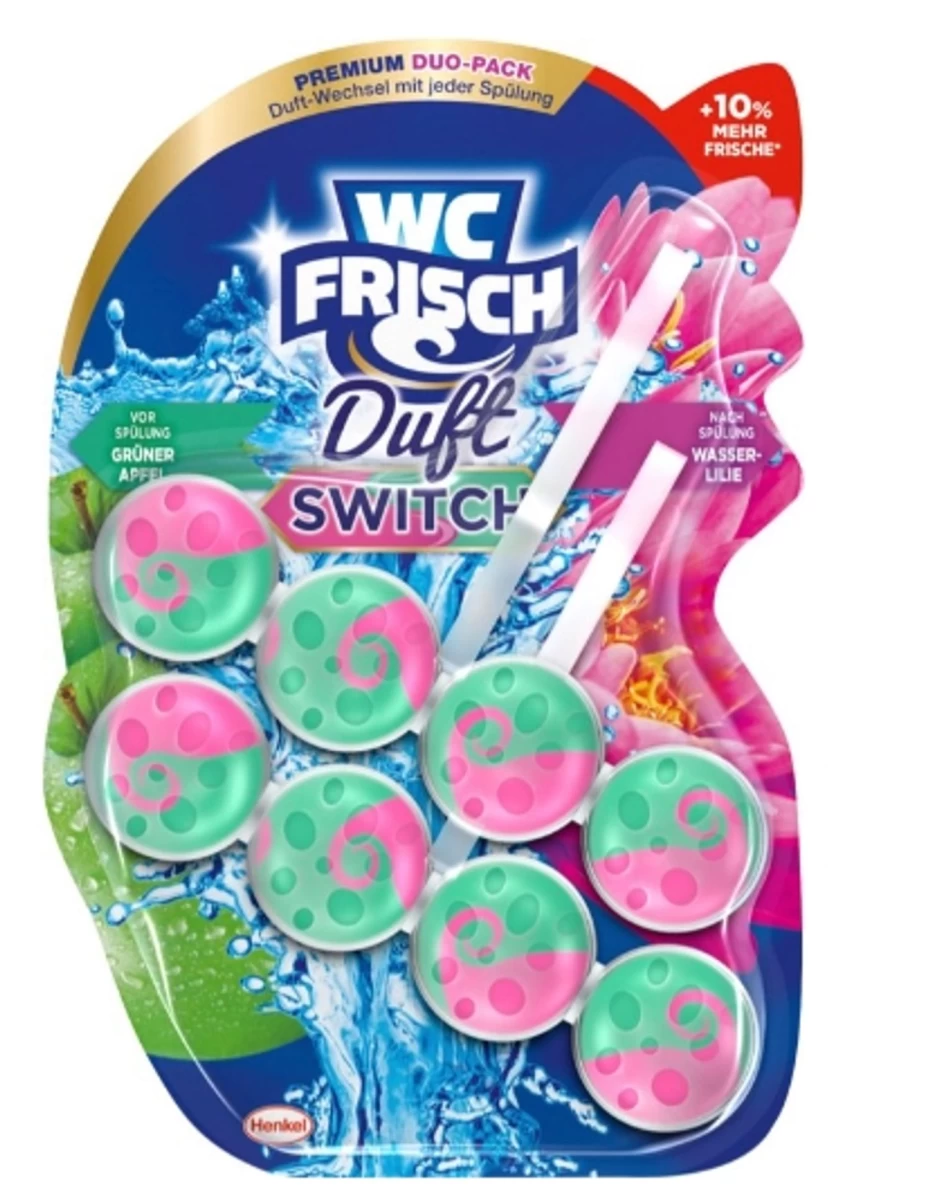Wc Frisch Duft Switch Tualeto Gaiviklis apple & Amp; Water Lily, 2 X 50 G (vokietijos Produktas) Wc Frisch Duft Switch Tualeto Gaiviklis apple & Amp; Water Lily, 2 X 50 G (vokietijos Produktas)