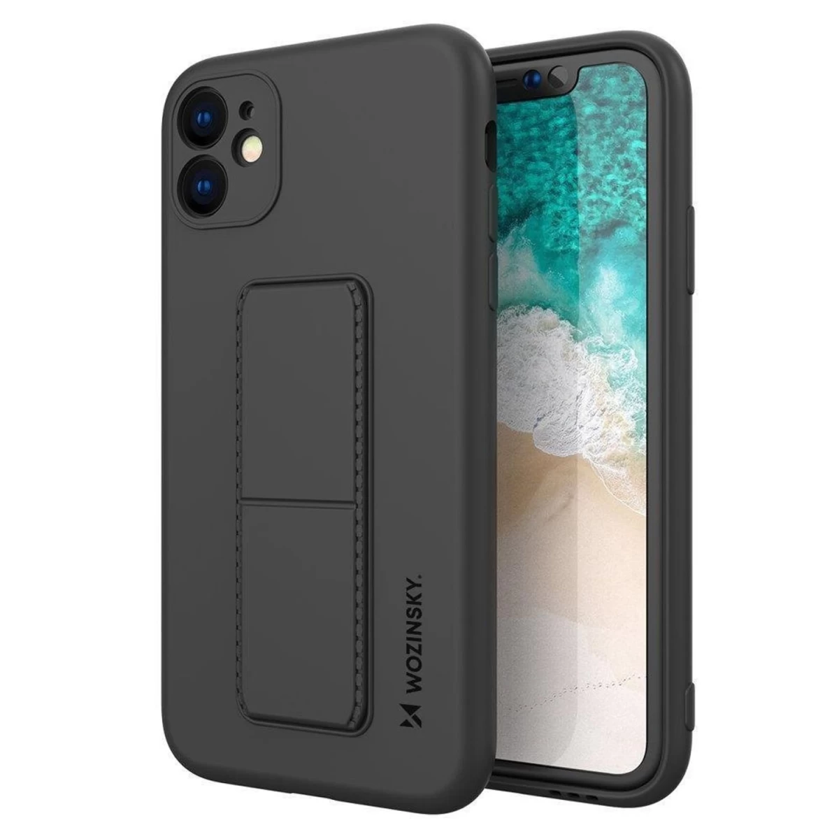 Wozinsky Kickstand Case Silikoninis Dėklas Iphone 11 Pro Max Juodas