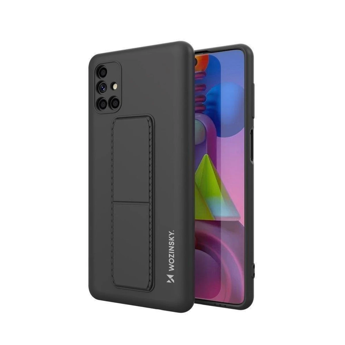 Wozinsky Kickstand Silikoninis Dėklas Samsung Galaxy M51 Juodas