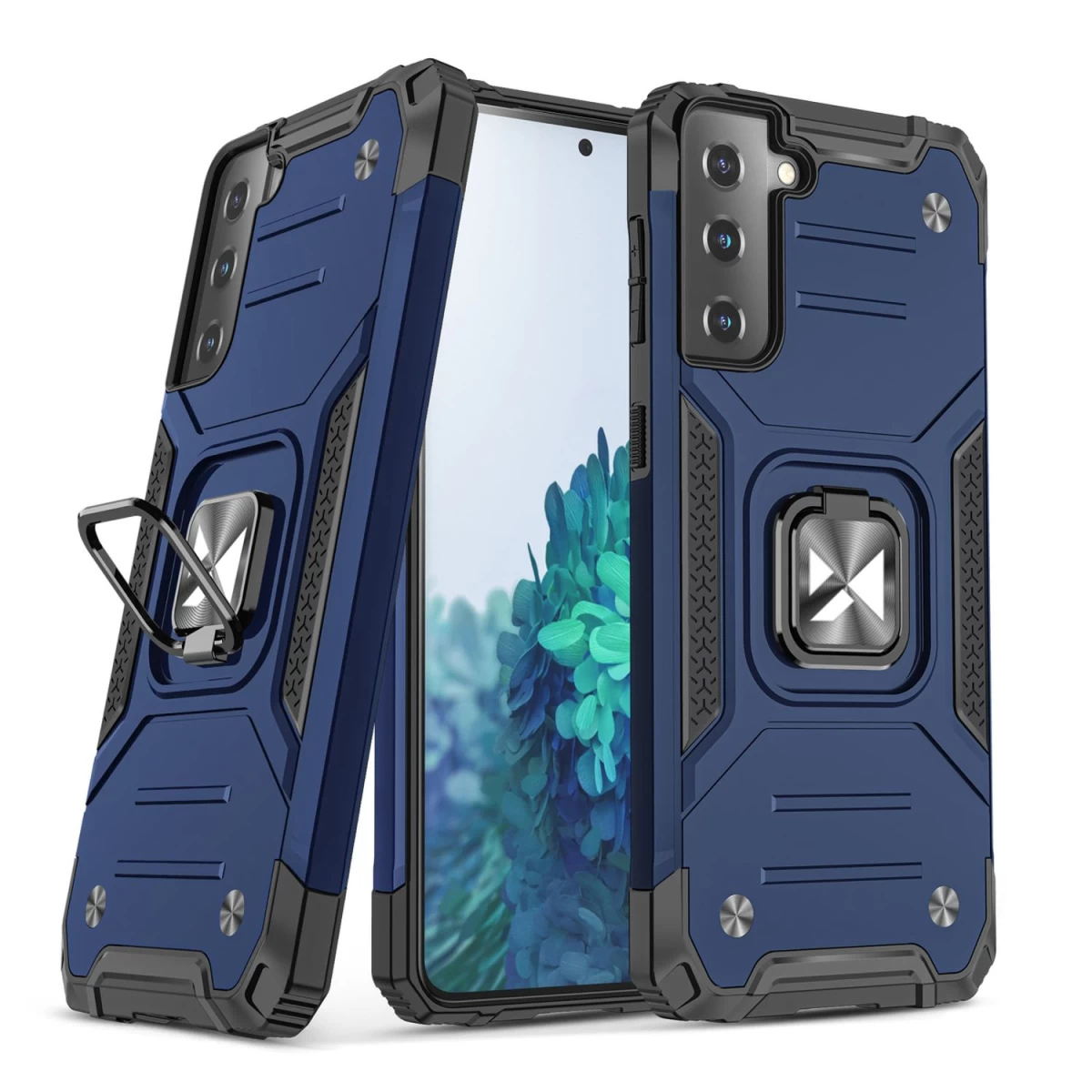 Wozinsky Ring Armor Hibridinis šarvuotas Dėklas + Magnetinis Laikiklis Samsung Galaxy S22 Mėlynas