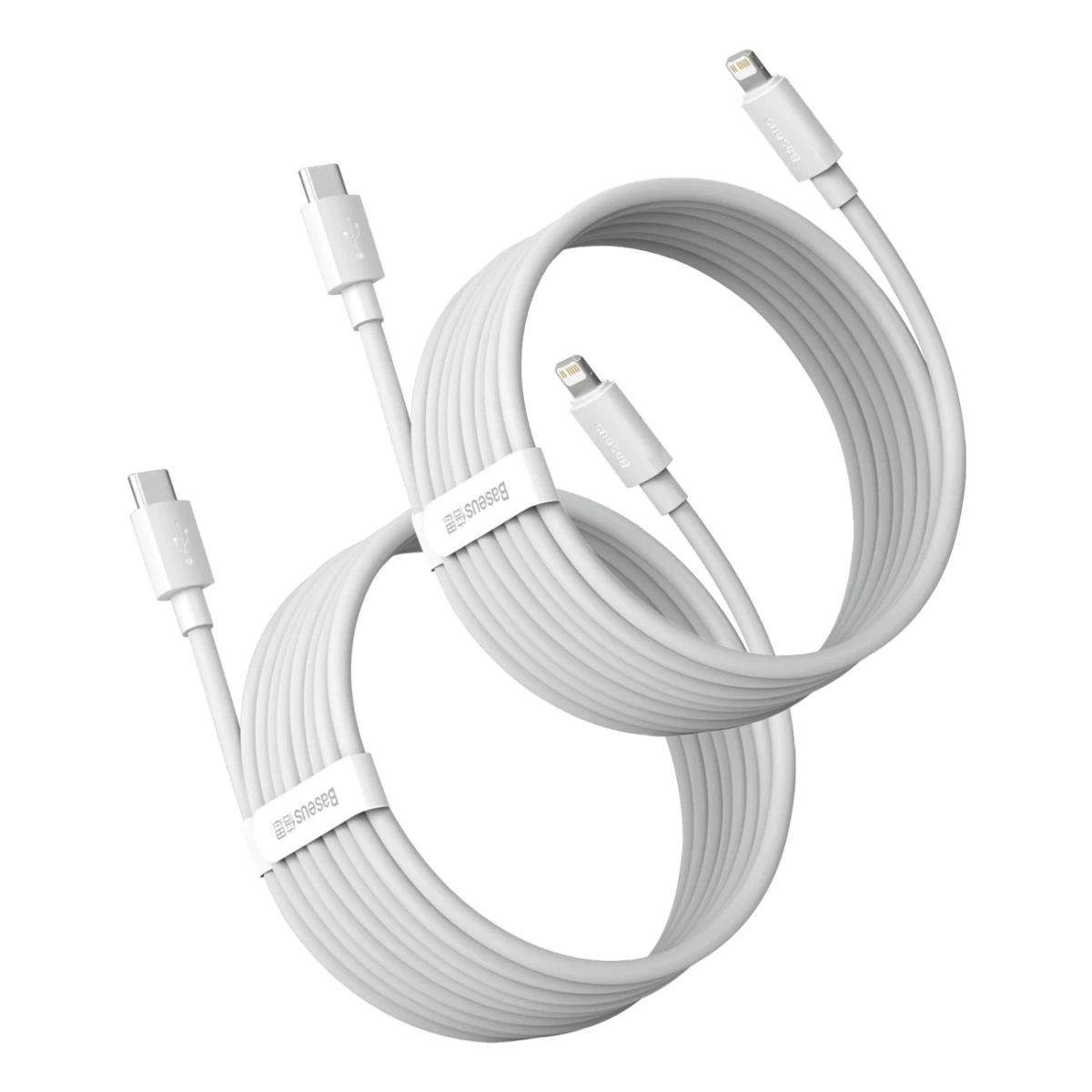 2x Simple Wisdom Iphone Lightning - Usb-c 20w Kabelis 1,5 M - Baltas