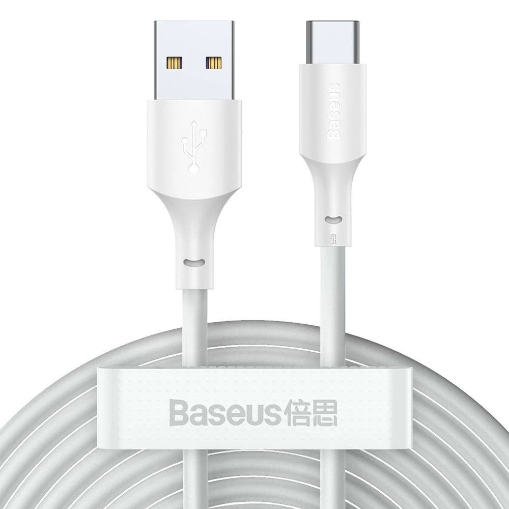 2x Usb-c Greitojo įkrovimo Kabelis Power Delivery Quick Charge 40 W 5 A 1,5 M, Baltas