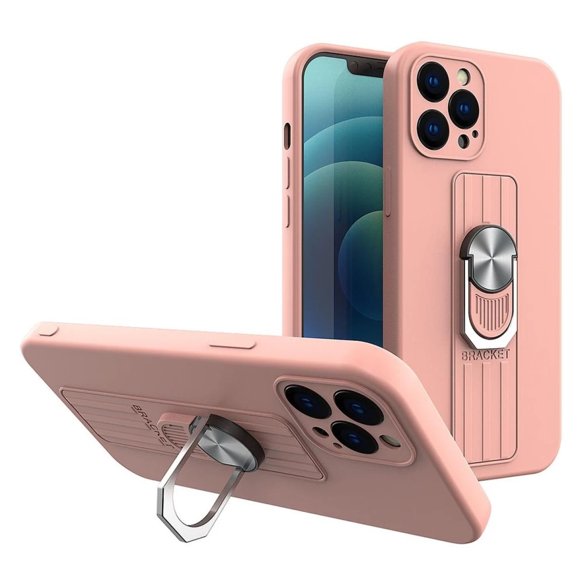 žiedinis Silikoninis Dėklas Su Pirštų Laikikliu Ir Stovu, Skirtas samsung Galaxy A42 5g, Rožinės Spalvos žiedinis Silikoninis Dėklas Su Pirštų Laikikliu Ir Stovu, Skirtas samsung Galaxy A42 5g, Rožinės Spalvos