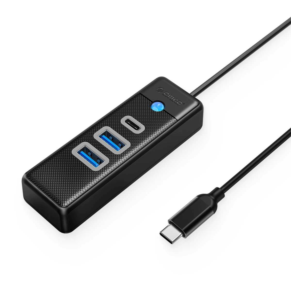 3 Prievadų Usb-c – Usb-a Usb-c šakotuvas, 0,15 M – Juodas