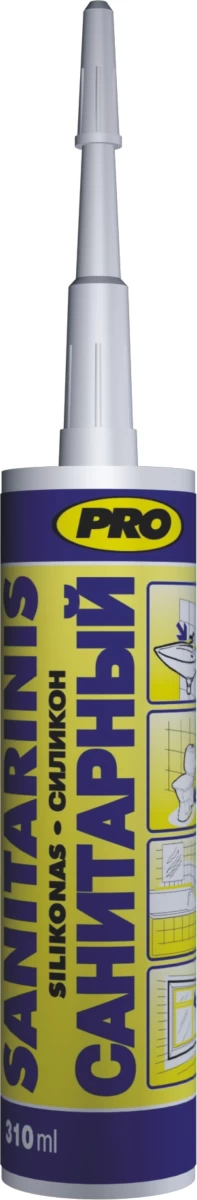 310ML SILIKONAS SANITARINIS ELE BALTAS