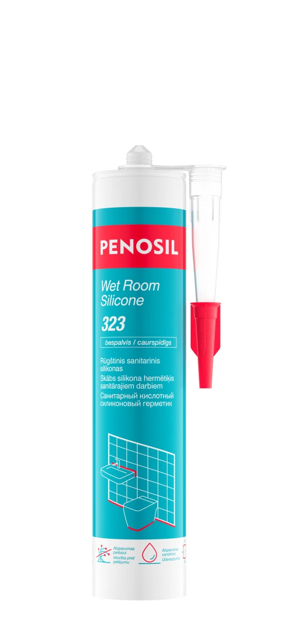 Rūgštinis sanitarinis silikonas PENOSIL Wet Room Silicone 323/323c