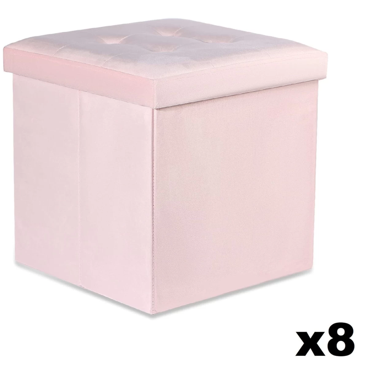 38x38x38cm Velvet Pink X 8 Sulankstomas Otomanas Su Sagomis