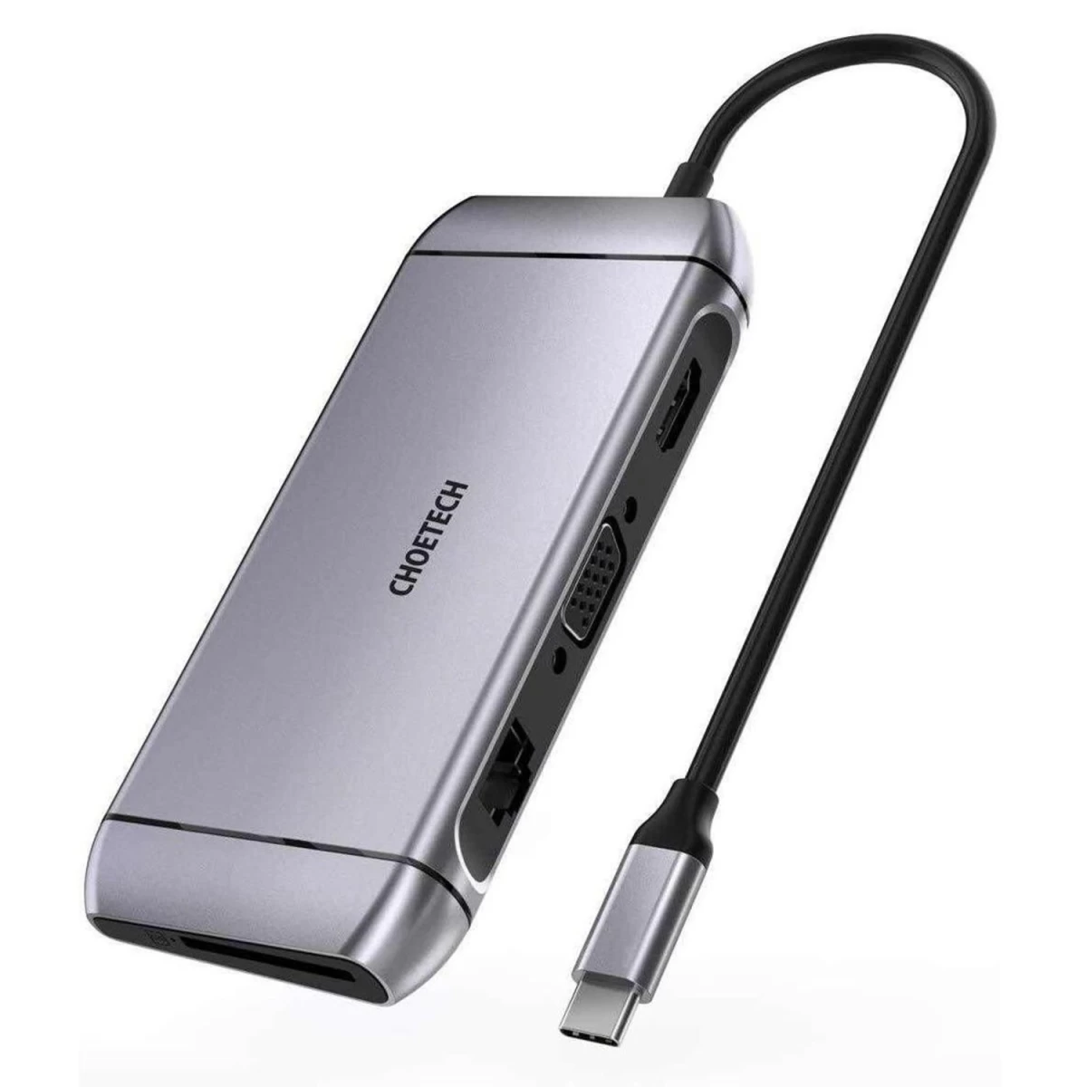 Daugiafunkcinis C Tipo Usb šakotuvas choetech 9in1 - 3x Usb 3.2 Gen 1 / Sd Ir Tf Kortelių Skaitytuvas / Hdmi 4k 30hz / Vga Full Hd 60hz / C Tipo Usb / Rj45 Pilka (hub-m15 Pilka) Daugiafunkcinis C Tipo Usb šakotuvas choetech 9in1 - 3x Usb 3.2 Gen 1 / Sd Ir Tf Kortelių Skaitytuvas / Hdmi 4k 30hz / Vga Full Hd 60hz / C Tipo Usb / Rj45 Pilka (hub-m15 Pilka)
