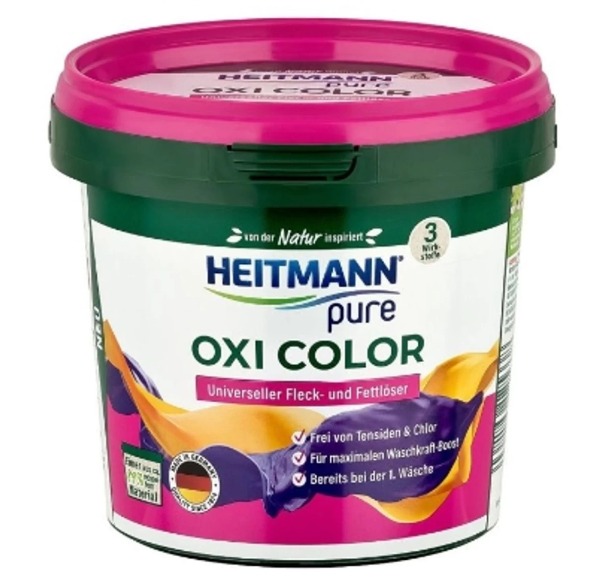 (de) Heitmann, Pure Oxi Color, Audinių Dėmių Valiklis, 500g (vokietijos Produktas)
