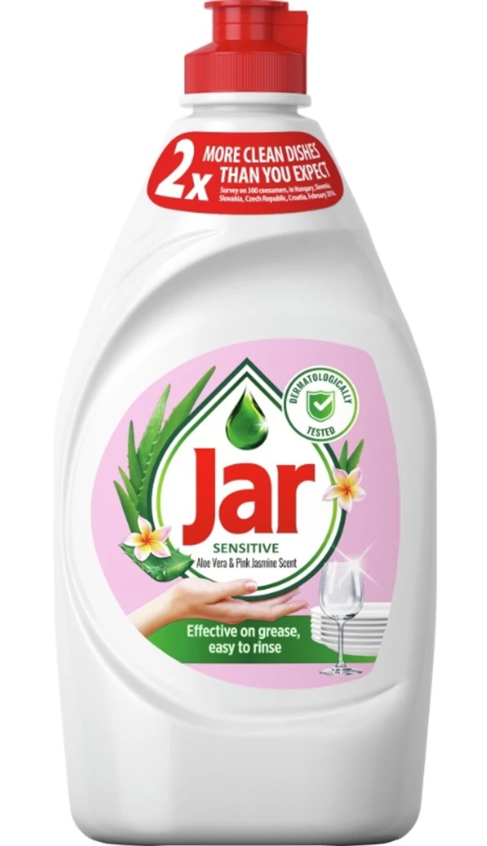 Indų Ploviklis jar Dishwashing Liquid Sensitive Aloe &amp; Amp; Pink Jasmin, 450 Ml