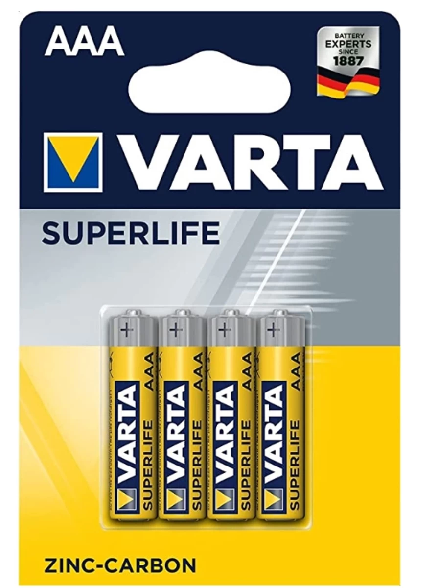 Varta Superlife R03 Aaa Cinko Anglies Baterijų Paketas (x 4).