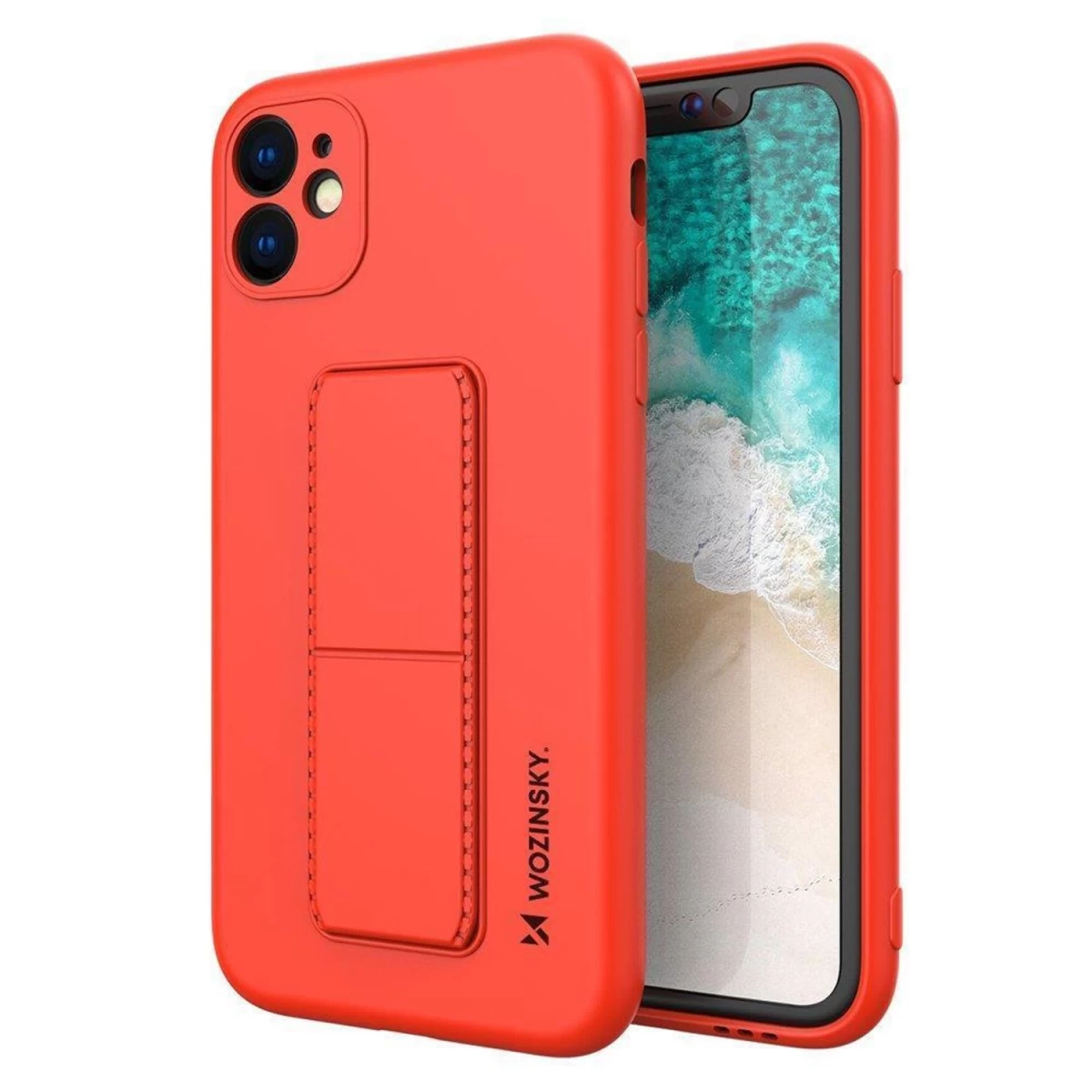 Wozinsky Kickstand Case Silikoninis Dėklas Iphone 12 Pro Max Raudonas
