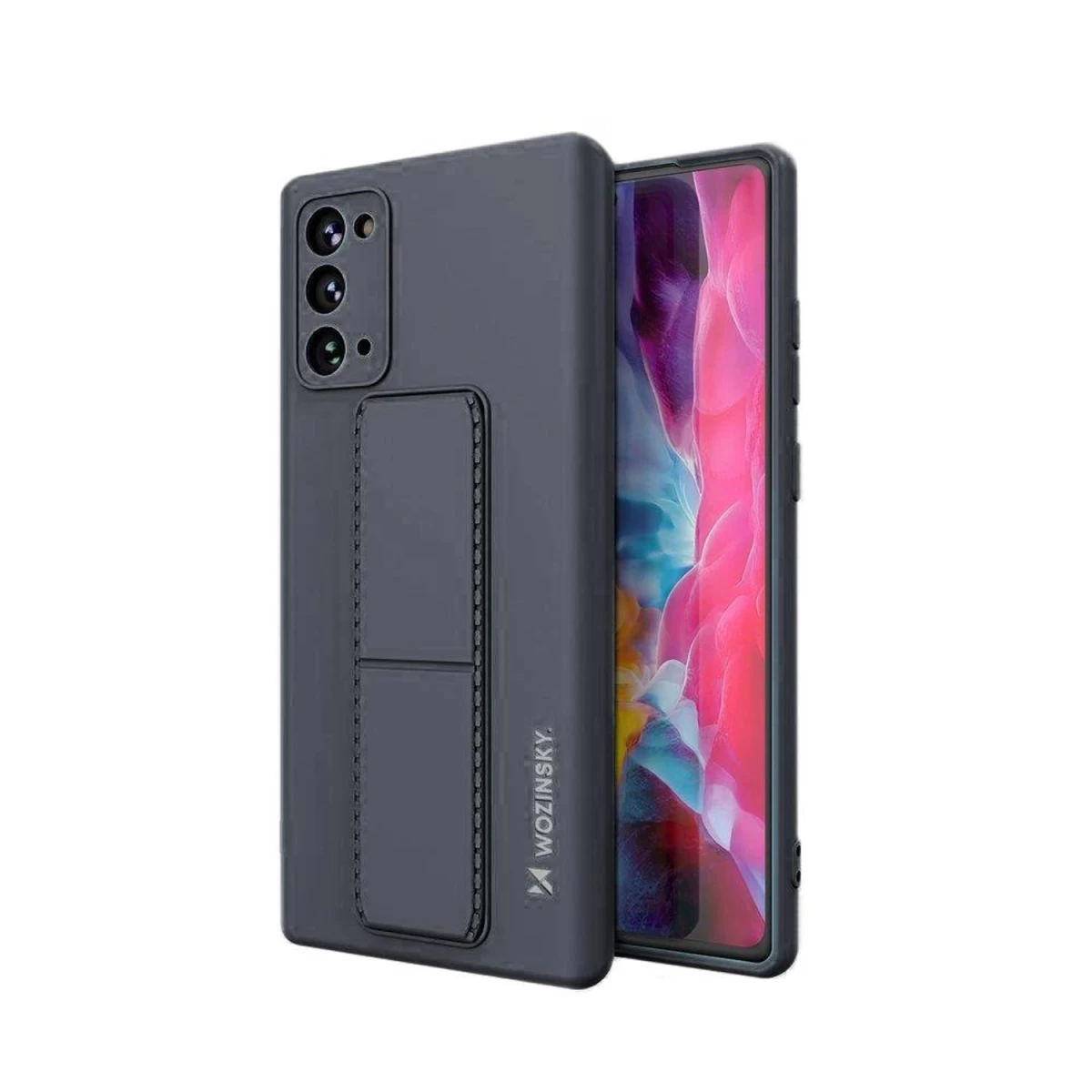 Wozinsky Kickstand Case Silikoninis Dėklas Su Stovu Samsung Galaxy Note 20 Tamsiai Mėlynas